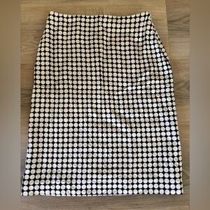 Banana Republic 100% Silk Polka Dot Pencil Skirt Black & White Size 2